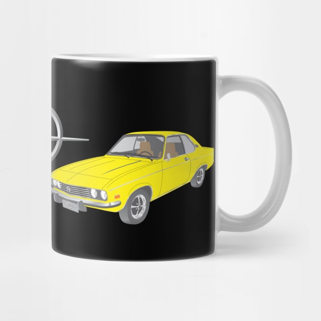 Red Opel GT and Yellow Opel Manta by Norwood Designs